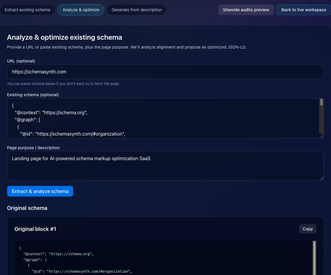 Schema Synth | Audit, Fix, and Validate Schema